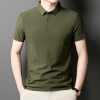 Summer new men's casual short-sleeved golf seamless polo shirt, ice silk lapel T-shirt, sports sweat-wicking T-shirt, breathable Specification image